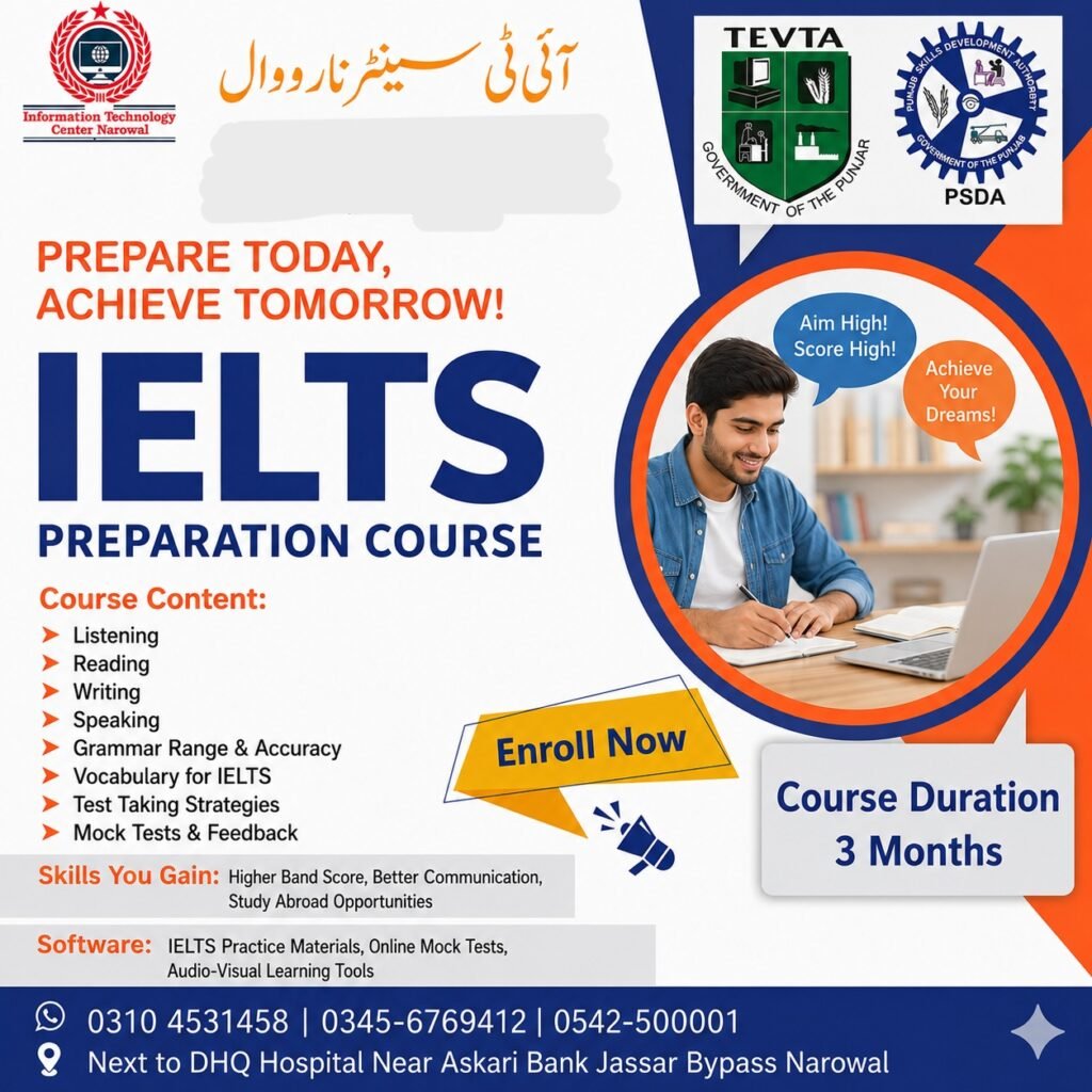 Best IELTS Preparation in Narowal - IT Center Classes